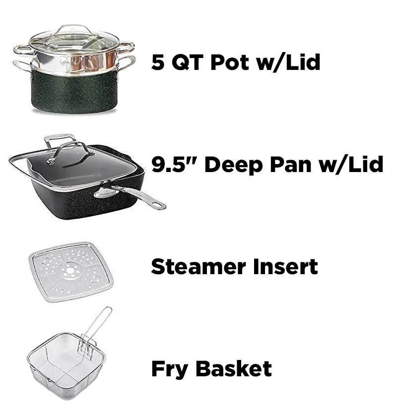 Granitestone cookware set for cooking, baking and frying — image 6
